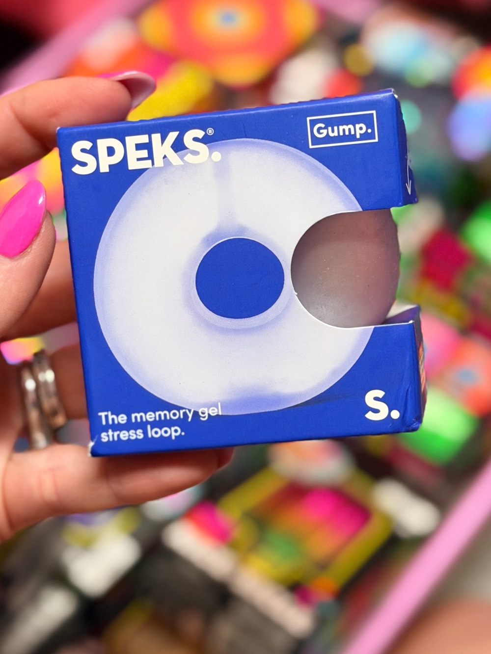 Speks Gump Loop Squishy Fidget Toy Dew Blue Memory Gel Stress Ball Loop- NEW